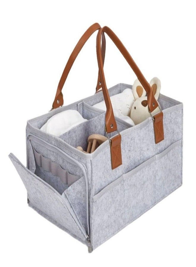 GSTORE IIEFashionable Baby Diaper Handbag - Soft Felt Organizer with Dividers, Multi-Pocket Design - Image 1